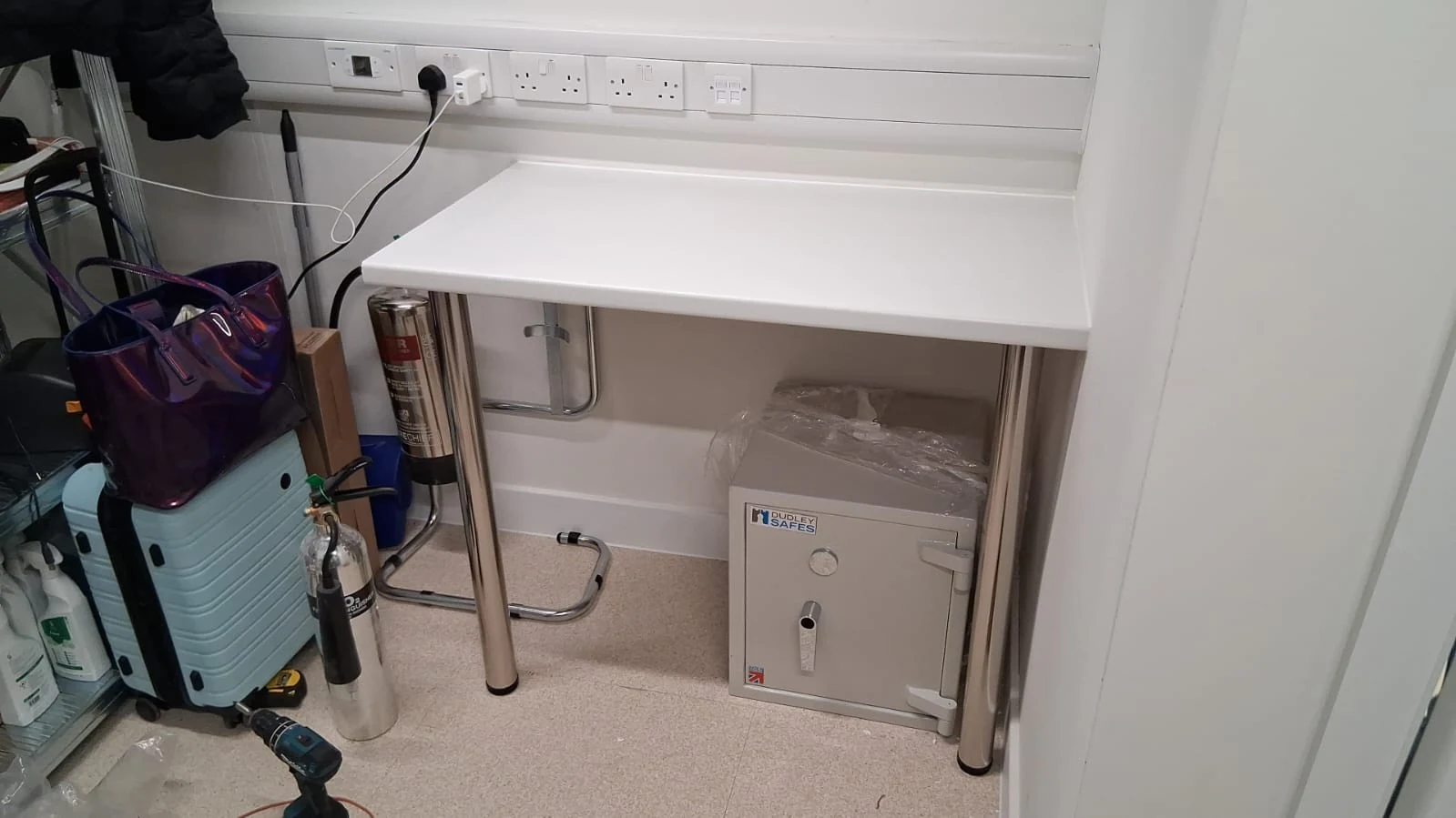 Worktop installed within the staff area